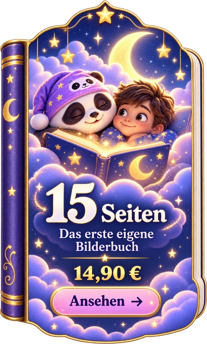 Ein leuchtendes Buch mit Paco und einem Jungen auf einer Wolke – 15 Seiten, Das erste eigene Bilderbuch, 14,90 Euro