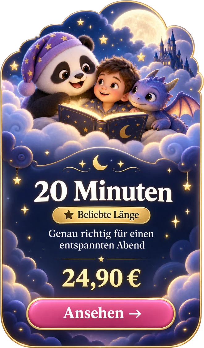 Paco liest mit einem Jungen und einem kleinen Drachen in einem leuchtenden Buch
