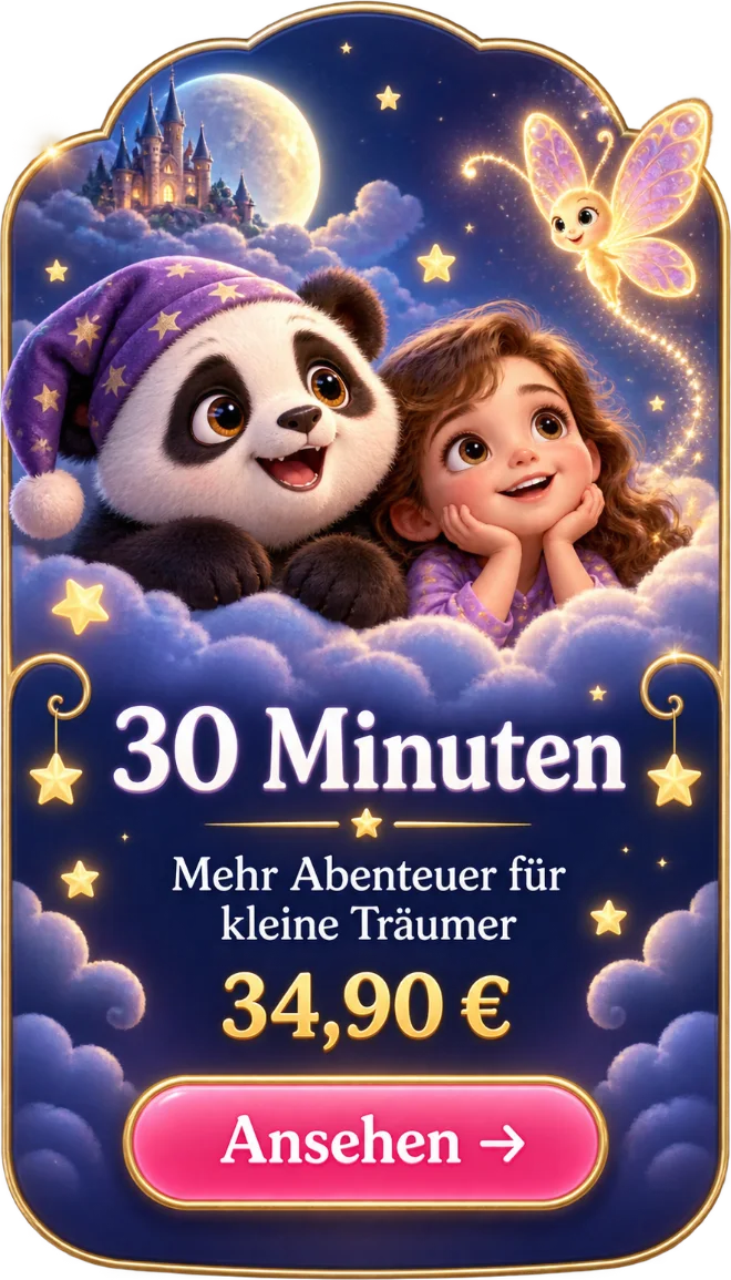 Paco und ein Mädchen träumen auf einer Wolke, eine Fee leuchtet am Himmel